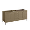Chicago 72" Double Vanity, Walnut Whisper, w/ 3 CM Victorian Silver Silestone® Top