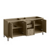 Chicago 72" Double Vanity, Walnut Whisper, w/ 3 CM Victorian Silver Silestone® Top