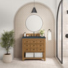 Malibu 36" Single Vanity, Amber Birch w/ 3 CM Charcoal Soapstone Top