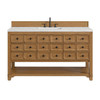 Malibu 60" Single Vanity, Amber Birch w/ 3 CM Eternal Jasmine Pearl Top