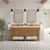 Malibu 72" Double Vanity, Amber Birch w/ 3 CM Ethereal Noctis Top w/ FreePower Wireless Charger