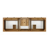 Malibu 72" Double Vanity, Amber Birch w/ 3 CM Ethereal Noctis Top w/ FreePower Wireless Charger