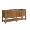 Malibu 72" Double Vanity, Amber Birch w/ 3 CM Ethereal Noctis Top w/ FreePower Wireless Charger