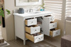 Palisades 48" Single Vanity, Bright White w/ 3 CM White Zeus Silestone Top