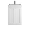 Chianti 20" Single Vanity, Glossy White, Matte Black, w/ White Glossy Composite Stone Top