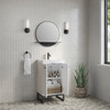 Chianti 20" Single Vanity, Glossy White, Matte Black, w/ White Glossy Composite Stone Top