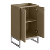 Chianti 20" Single Vanity, Walnut Whisper, Brushed Nickel, w/ White Glossy Composite Stone Top