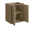 Chianti 24" Single Vanity, Walnut Whisper, Champagne Brass, w/ White Glossy Composite Stone Top