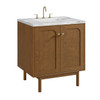 Laurent 30" Single Vanity, Honey Oak w/ 3 CM Carrara Marble Top
