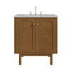 Laurent 30" Single Vanity, Honey Oak w/ 3 CM Victorian Silver Silestone Top
