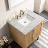 Laurent 30" Single Vanity, Light Natural Oak w/ 3 CM Eternal Jasmine Pearl Top