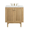 Laurent 30" Single Vanity, Light Natural Oak w/ 3 CM Ethereal Noctis Top