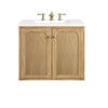 Laurent 30" Single Vanity, Light Natural Oak w/ 3 CM White Zeus Top