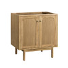 Laurent 30" Single Vanity, Light Natural Oak w/ 3 CM White Zeus Top