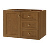 Laurent 36" Single Vanity, Honey Oak w/ Single Hole 3 CM White Zeus Silestone Top and Matching Backsplash