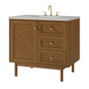 Laurent 36" Single Vanity, Honey Oak w/ 3 CM Lime Delight Silestone Top