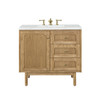 Laurent 36" Single Vanity, Light Natural Oak w/ 3 CM Ethereal Noctis Top