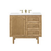 Laurent 36" Single Vanity, Light Natural Oak w/ 3 CM White Zeus Top