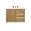 Laurent 36" Single Vanity, Light Natural Oak w/ 3 CM White Zeus Top