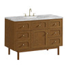 Laurent 48" Single Vanity, Honey Oak w/ 3 CM Carrara Marble Top