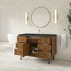 Laurent 48" Single Vanity, Honey Oak w/ 3 CM Charcoal Soapstone Silestone Top