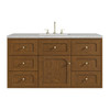 Laurent 48" Single Vanity, Honey Oak w/ 3 CM Eternal Jasmine Pearl Silestone Top