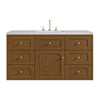 Laurent 48" Single Vanity, Honey Oak w/ 3 CM Ethereal Noctis Silestone Top w/FreePower Wireless Charger