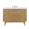 Laurent 48" Single Vanity, Light Natural Oak w/ 3 CM Ethereal Noctis Top