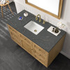 Laurent 48" Single Vanity, Light Natural Oak w/ 3 CM Parisien Bleu Top w/FreePower Wireless Charger