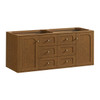 Laurent 60" Double Vanity, Honey Oak w/ 3 CM Charcoal Soapstone Silestone Top