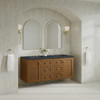 Laurent 60" Double Vanity, Honey Oak w/ 3 CM Charcoal Soapstone Silestone Top