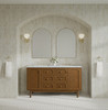 Laurent 60" Double Vanity, Honey Oak w/ 3 CM Ethereal Noctis Silestone Top
