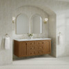 Laurent 60" Double Vanity, Honey Oak w/ 3 CM Ethereal Noctis Silestone Top