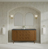 Laurent 60" Double Vanity, Honey Oak w/ 3 CM Parisien Bleu Silestone Top