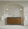 Laurent 60" Double Vanity, Honey Oak w/ 3 CM Parisien Bleu Silestone Top