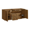 Laurent 60" Double Vanity, Honey Oak w/ 3 CM Parisien Bleu Silestone Top