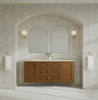 Laurent 60" Double Vanity, Honey Oak w/ 3 CM Tajnar Eclos Top