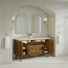 Laurent 60" Double Vanity, Honey Oak w/ 3 CM Tajnar Eclos Top