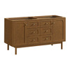 Laurent 60" Double Vanity, Honey Oak w/ 3 CM Victorian Silver Silestone Top