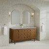 Laurent 60" Double Vanity, Honey Oak w/ 3 CM Victorian Silver Silestone Top