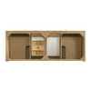 Laurent 60" Double Vanity, Light Natural Oak, w/ 3 CM Charcoal Soapstone Quartz Top
