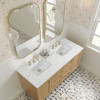 Laurent 60" Double Vanity, Light Natural Oak, w/ 3 CM Ethereal Noctis Quartz Top