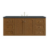 Laurent 60" Single Vanity, Honey Oak w/ 3 CM Charcoal Soapstone Silestone Top