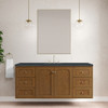 Laurent 60" Single Vanity, Honey Oak w/ 3 CM Charcoal Soapstone Silestone Top