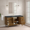 Laurent 60" Single Vanity, Honey Oak w/ 3 CM Charcoal Soapstone Silestone Top