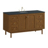 Laurent 60" Single Vanity, Honey Oak w/ 3 CM Charcoal Soapstone Silestone Top