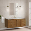 Laurent 60" Single Vanity, Honey Oak w/ 3 CM Ethereal Noctis Silestone Top