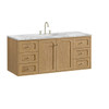 Laurent 60" Single Vanity, Light Natural Oak, w/ 3 CM Carrara Marble Top