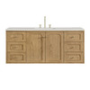 Laurent 60" Single Vanity, Light Natural Oak, w/ 3 CM Lime Delight Quartz Top