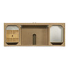 Laurent 60" Single Vanity, Light Natural Oak, w/ 3 CM Lime Delight Quartz Top